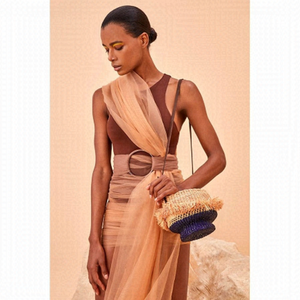 AAKS Baw Pot Natural Raffia Handbag